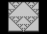 An elementary monodimensional binary cellular automaton -90- with 1 white starting point -bottom middle- 