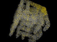 Particle diffusion inside the Hiroko Kitaoka model of the human pulmonary acinus with membrane permeability 