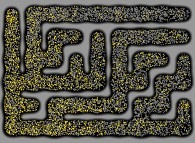 Particle diffusion inside the Hiroko Kitaoka model of the human pulmonary acinus with membrane permeability 