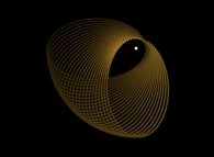 Elliptical trajectory of a single planet around a star with perihelion advance (very exaggerated)