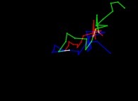 Bidimensional brownian motion with three different distribution laws regarding the radial coordinate -20 points starting from the white point at the picture center- 