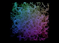Heterogeneous -tridimensional gaussian field- random meshing of a cube 