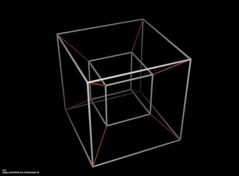 AVirtualSpaceTimeTravelMachine : A 4-cube -an hypercube- (Un 4-cube -un  hypercube-)