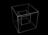 A 4-cube -an hypercube- 