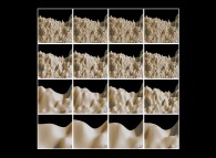 The iterative process used to generate fractal mountains (16 iterations)