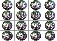 A set of 4x3 stereograms of a fractal sphere 