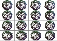 A set of 4x3 stereograms of a fractal polyhedron 