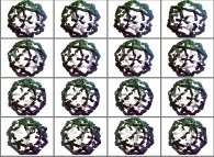 A set of 4x3 stereograms of a fractal polyhedron 