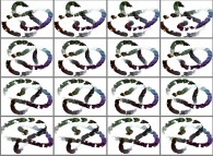 A set of 4x3 stereograms of a fractal 3-foil torus knot 