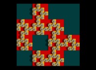 Représentation tridimensionnelle d'une Dendrite fractale carrée bidimensionnelle arbitraire -itération 1 à 5- 