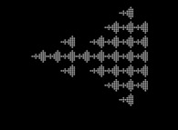 A square bidimensional fractal Dendrite using the Mandelbrot Set -iteration 3- 