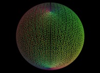 Une sphère décrite à l'aide d'une courbe de Hilbert bidimensionnelle -itération 7- 