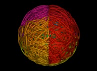 Une Boule décrit à l'aide d'un nœud '3-trèfle' torique 'ouvert' -itération 4- 