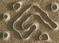 Artistic view of the bidimensional Ising Model with 2-state spins, temperature=0.2 and regular initial conditions (a chessboard)