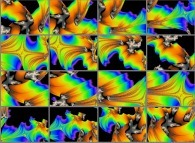 Pan on a quaternionic Julia set -tridimensional cross-sections-