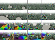 Tridimensional zoom in on the Mandelbrot set with mapping of the arguments