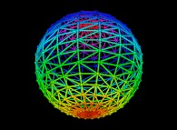 Simple random triangulation of the surface of a sphere -18x18- 