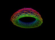 Simple random triangulation of the surface of a 'crumpled' torus -18x18- 