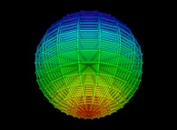 Regular quadrangulation of the volume of a sphere -18x18x18- 