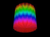 Regular quadrangulation of the volume of a cylinder -18x18x18- 