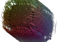 A foggy 'MandelBox' -tridimensional cross-section- 