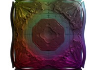 An extended foggy 'MandelBox' -tridimensional cross-section-