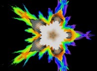 A pseudo-quaternionic Mandelbrot set (a 'MandelBulb')-tridimensional cross-section- 