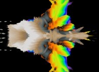 A pseudo-quaternionic Mandelbrot set (a 'MandelBulb')-tridimensional cross-section- 