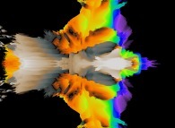 A pseudo-quaternionic Mandelbrot set (a 'MandelBulb')-tridimensional cross-section- 