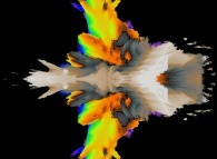 A pseudo-quaternionic Mandelbrot set (a 'MandelBulb')-tridimensional cross-section- 