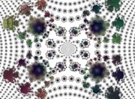 Artistic view of a pseudo-quaternionic Mandelbrot set (a 'MandelBulb')-tridimensional cross-section- 