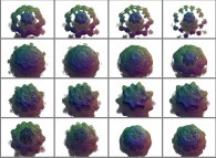 Translation along the fourth axis of a pseudo-quaternionic Mandelbrot set (a 'MandelBulb')-tridimensional cross-section- 