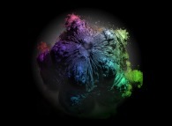 A foggy pseudo-octonionic Mandelbrot set (a 'MandelBulb')-tridimensional cross-section- 