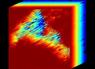 Forward tridimensional integration of the wavelet filtering of a bidimensional fractal field 