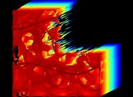 Backward tridimensional integration of the wavelet filtering of a bidimensional fractal field with cross-section 