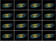 The journey of an Earth-like planet (dark blue)from Pluto (grey) to the Sun (yellow) 