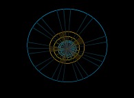 Hodographs -with display of a few velocity vectors- of 5 of the 9 planets of the Solar System during three plutonian years 