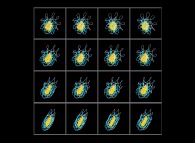 A set of 4x3 stereograms of the Solar System with a green virtual planet -virtual planet point of view- 