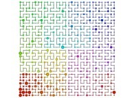 The K-smooth integers on a Bidimensional Hilbert Curve -iteration 5- 