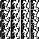 Sixteen portraits (Lena)with an increasing size of the pixels -from 1 to 16- 