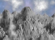 Fractal synthesis of mountains and clouds 