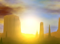 Monument Valley paradoxale au coucher du Soleil 
