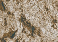 Mountains with slight linear structures (bird's-eye view)