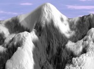 Snowy multifractal mountains 