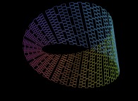 Le ruban de Möbius décrit à l'aide d'une courbe de Peano bidimensionnelle -8 décimales- 