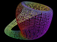 The Klein bottle described by means of a bidimensional Peano Curve -8 digits- 
