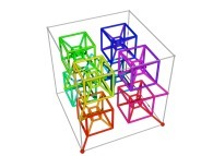 A Tridimensional Hilbert-like Curve defined with {X2(...),Y2(...),Z2(...)} -iteration 2- 