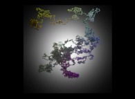 The 10.000 first digits -base 10- of 'pi' viewed as a huge integer number converted to base 6 and displayed as an 'absolute' tridimensional random walk -12.723 steps- 