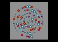 An Archimedes spiral displaying 'pi' with 100 digits -base 10- 