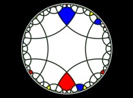 An hexagonal tiling of the hyperbolic Poincaré disk -iteration 5- -a Tribute to Piet Mondrian and Henri Poincaré- 